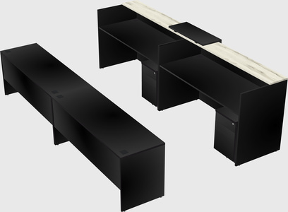 Shared u-shaped reception desks