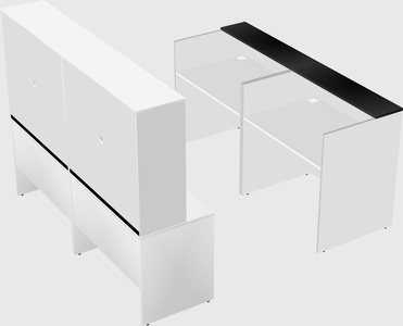 Shared u-shaped reception desks
