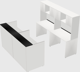 Shared u-shaped reception desks