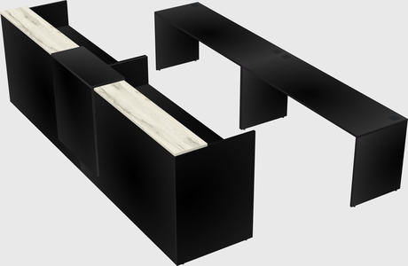 Shared u-shaped reception desks