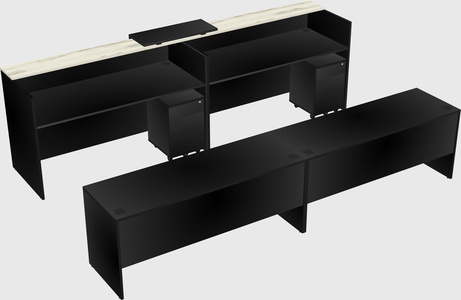Shared u-shaped reception desks