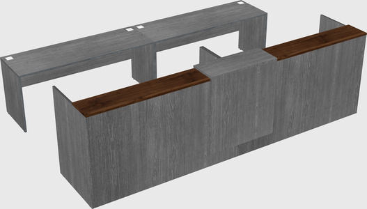 Shared u-shaped reception desks