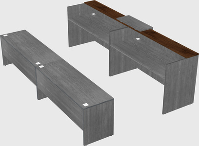 Shared u-shaped reception desks