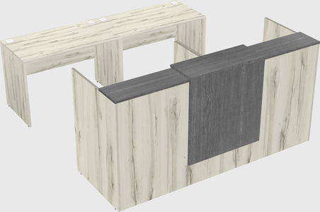 Shared u-shaped reception desks