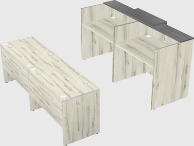 Shared u-shaped reception desks