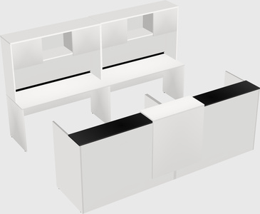 Shared u-shaped reception desks