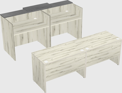 Shared u-shaped reception desks