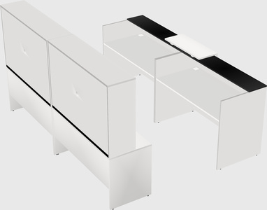 Shared u-shaped reception desks