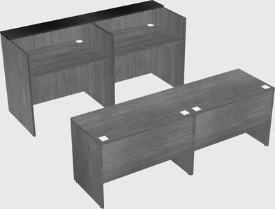 Shared u-shaped reception desks