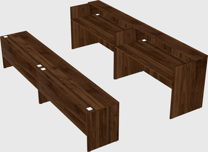 Shared u-shaped reception desks