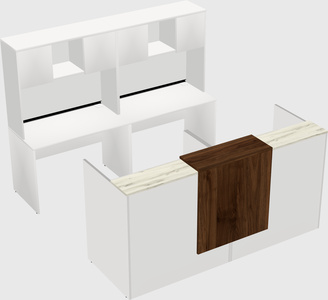 Shared u-shaped reception desks