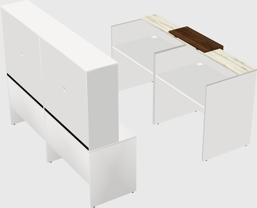 Shared u-shaped reception desks