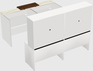 Shared u-shaped reception desks
