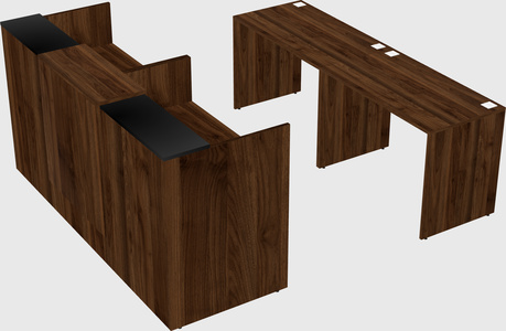 Shared u-shaped reception desks
