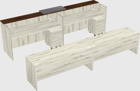 Shared u-shaped reception desks