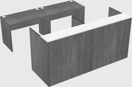 Shared u-shaped reception desks