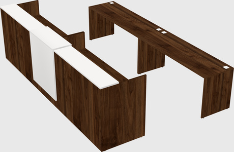 Shared u-shaped reception desks