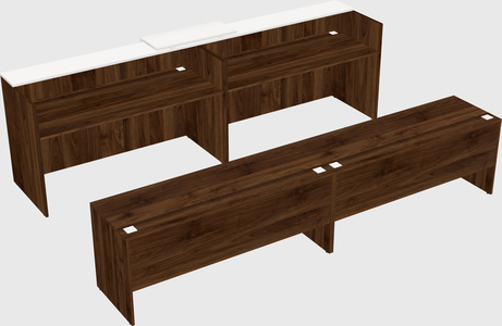 Shared u-shaped reception desks