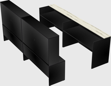 Shared u-shaped reception desks