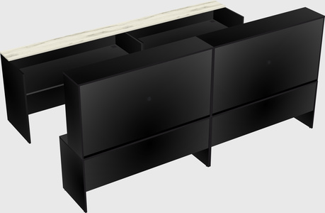 Shared u-shaped reception desks