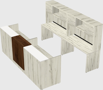 Shared u-shaped reception desks