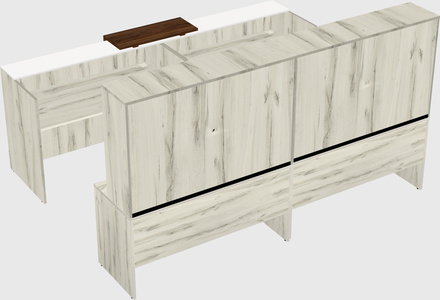Shared u-shaped reception desks