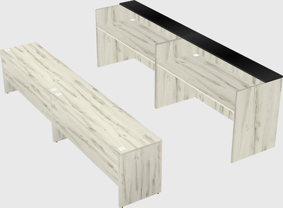 Shared u-shaped reception desks