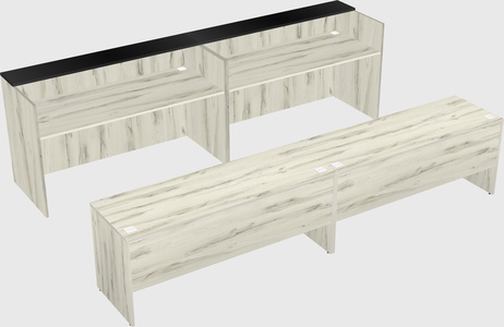 Shared u-shaped reception desks