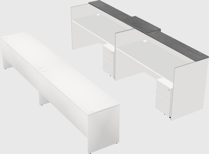 Shared u-shaped reception desks