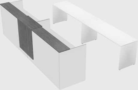 Shared u-shaped reception desks