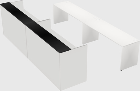 Shared u-shaped reception desks