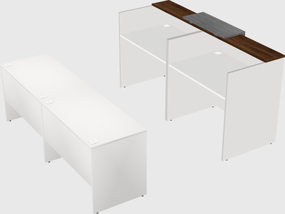 Shared u-shaped reception desks