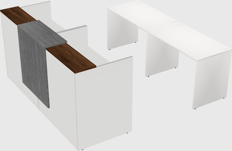 Shared u-shaped reception desks