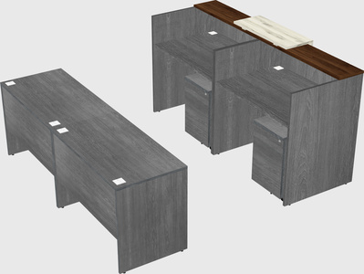 Shared u-shaped reception desks
