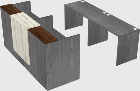 Shared u-shaped reception desks