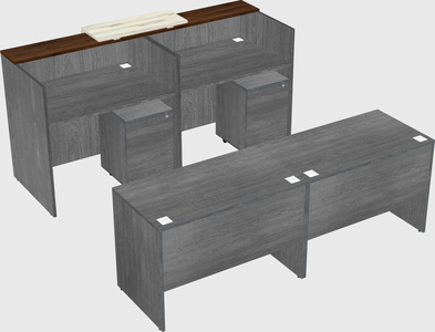 Shared u-shaped reception desks