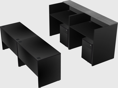 Shared u-shaped reception desks
