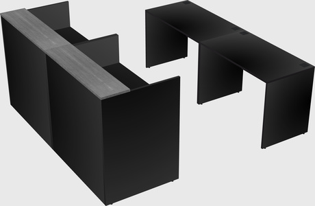 Shared u-shaped reception desks