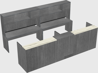 Shared u-shaped reception desks
