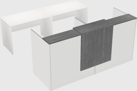 Shared u-shaped reception desks