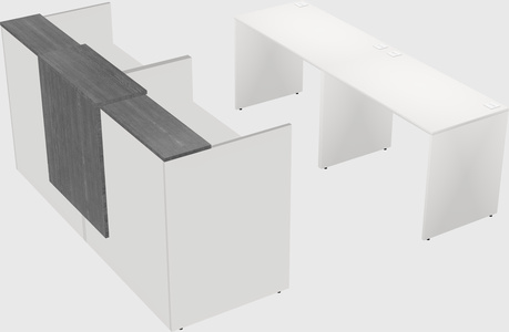 Shared u-shaped reception desks