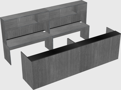 Shared u-shaped reception desks