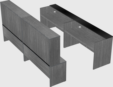 Shared u-shaped reception desks