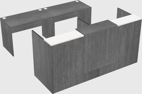 Shared u-shaped reception desks