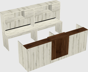 Shared u-shaped reception desks