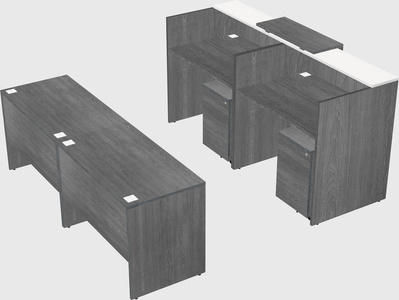 Shared u-shaped reception desks