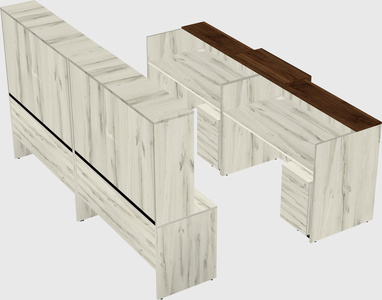 Shared u-shaped reception desks
