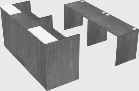 Shared u-shaped reception desks