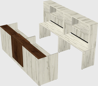 Shared u-shaped reception desks