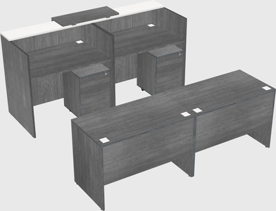 Shared u-shaped reception desks
